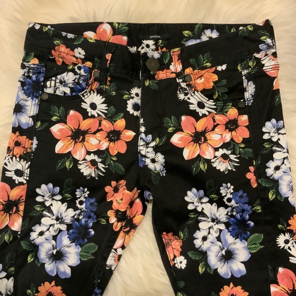 EMODA Floral Jeans - girl size 14 tight skinny jeans - Picture 8 of 9